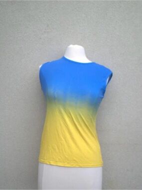 Blue to Yellow Ombre Sleeveless Women’s Top